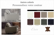 fauteuil 1 place en cuir italien buffle rivoli, couleurs personnalisées.