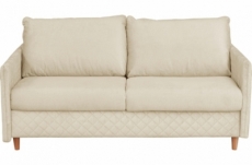 canapé 3 places convertible en velours de luxe sanremo, couchage quotidien, beige