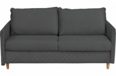 canapé 3 places convertible en velours de luxe sanremo, couchage quotidien, gris foncé