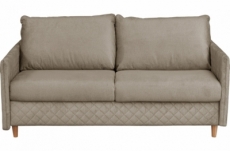 canapé 3 places convertible en velours de luxe sanremo, couchage quotidien, marron