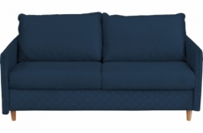 canapé 3 places convertible en velours de luxe sanremo, couchage quotidien, bleu foncé