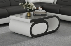 table basse design luxia, blanc et noir