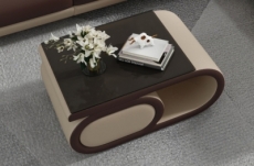 table basse design luxia, beige et chocolat
