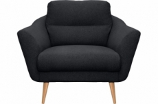 fauteuil en tissu luxe 1 place, trendy noir (gris très sombre)