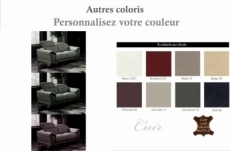 canapé 2 places en cuir italien buffle turin, couleurs personnalisées