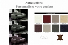 canapé 3 places en cuir italien buffle turin, couleurs personnalisées