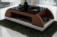 table basse design valina, blanc et chocolat