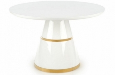 table ronde vego blanc laqué et doré, de diamètre 120 cm 