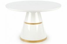 table ronde vego blanc laqué et doré, de diamètre 120 cm 