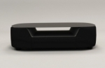 table basse design, plateau de verre foncé, alesia, noir