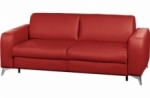 canapé 3 places convertible en cuir italien de luxe alvine, rouge