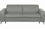 canapé 3 places convertible en cuir italien de luxe alvine, gris clair