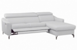 canapé d'angle relax en cuir de luxe italien avec relax électrique et coffre, ambert, blanc, angle droit