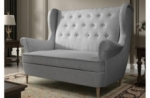 canapé 2 places en tissu de catégorie luxe, gris - arnaud
