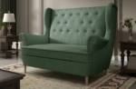 canapé 2 places en tissu de catégorie luxe, vert - arnaud