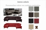 canapé d'angle en cuir italien de luxe 7/8 places astovia, couleur personnalisée, angle droit