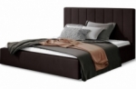 lit double en tissu velours de qualité luxe, aude, chocolat, 140x200