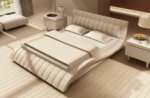 lit design en cuir italien de luxe belia, blanc, 140x190