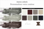 canapé d'angle en cuir buffle italien de luxe 6/7 places bellaligna, couleur personnalisée, angle gauche