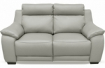 canapé 2 places en 100% tout cuir épais luxe italien,  gris clair. bereli