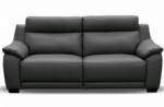 canapé 3 places avec 2 relax en 100% tout cuir épais luxe italien  - 2 relax électriques, anthracite. bern