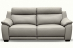 canapé 3 places avec 2 relax en 100% tout cuir épais luxe italien  - 2 relax électriques,  gris clair. bern