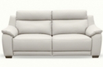 canapé 3 places avec 2 relax en 100% tout cuir épais luxe italien  - 2 relax électriques, blanc cassé. bern