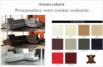 canapé d'angle en cuir italien 6 places birkin, couleur personnalisée