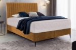 ensemble lit + sommier + matelas tissu velours cuivre - 160x200 cm - blasio de venesetti