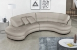 canapé en cuir italien de luxe 5/6 places bretini gris clair, côté accoudoir droit