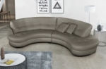 canapé en cuir italien de luxe 5/6 places bretini gris foncé, côté accoudoir gauche