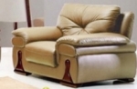 fauteuil une place en cuir luxe italien vachette, beige