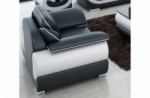 fauteuil 1 place en cuir italien vachette candide noir et blanc