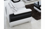 fauteuil 1 place en cuir italien vachette candide blanc et noir