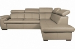 canapé d'angle en 100% cuir de luxe italien convertible et avec coffre, 5/6 places citizen, couleur beige, angle droit