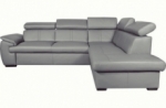 canapé d'angle en 100% cuir de luxe italien convertible et avec coffre, 5/6 places citizen, couleur gris clair, angle droit