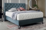 ensemble lit + sommier + matelas - velours bleu reflet vert - 160x200 cm - corsica