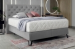 ensemble lit + sommier + matelas - velours gris - 160x200 cm - corsica