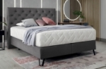 ensemble lit + sommier + matelas - velours gris foncé - 160x200 cm - corsica