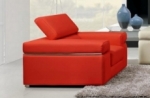 fauteuil 1 place en cuir italien alonso, rouge