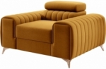 fauteuil 1 place en tissu velours catégorie luxe, bronze, lario