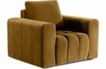 fauteuil 1 place en tissu velours catégorie luxe, moutarde, lazino