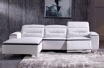 - canapé d'angle relax en cuir buffle italien de luxe funrelax, blanc et noir, angle gauche.