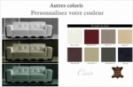 canapé 3 places en cuir italien buffle jason, couleur personnalisée