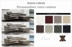 canapé d'angle en cuir italien de luxe 5 places dilo, couleur personnalisée, angle droit
