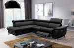 - canapé d'angle en cuir italien de luxe 5/6 places avec relax électrique et coffre, lincoln, noir, angle gauche