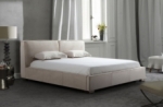 lit design en cuir de luxe bologna, avec sommier à lattes, blanc, 140x200