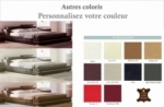 lit design en cuir italien de luxe fendo, avec sommier à lattes, couleur personnalisée, 140x190