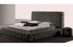 lit design en cuir de luxe zurich, avec sommier à lattes, gris foncé, 160x200