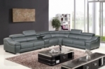 canapé d'angle en cuir buffle italien de luxe 7 places londres, gris foncé, angle droit